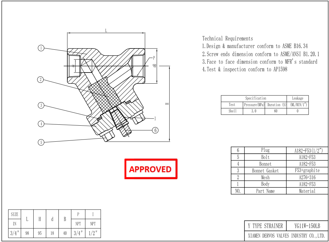Y Type Strainer