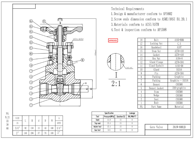 C95500 Gate Valve