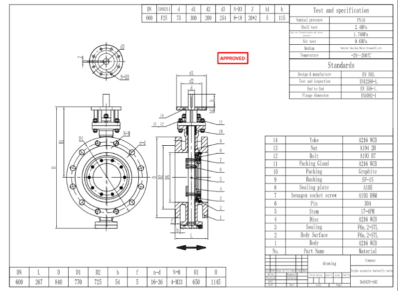 High Quality Triple Eccentric Butterfly Valve