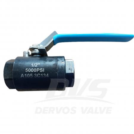 A105 1/2”500PSI Floating Solid Ball Valve NPT Lever Handle