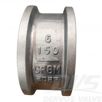 6 150LB Dual Plate Wafer Type Check Valve CF8M API 594