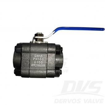 3 Pcs Forged Steel Floating Ball Valve 1/2 PN160 A105
