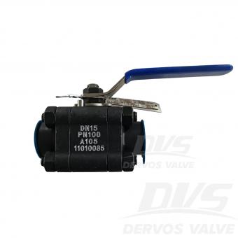 3 Pcs Forged Steel Floating Ball Valve 1/2 PN100 FNPT
