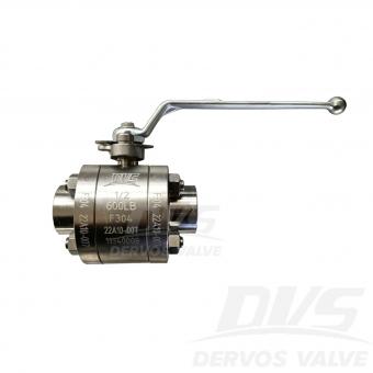 3 PCS Forged Steel Floating Ball Valve 1/2 600LB A182 F304