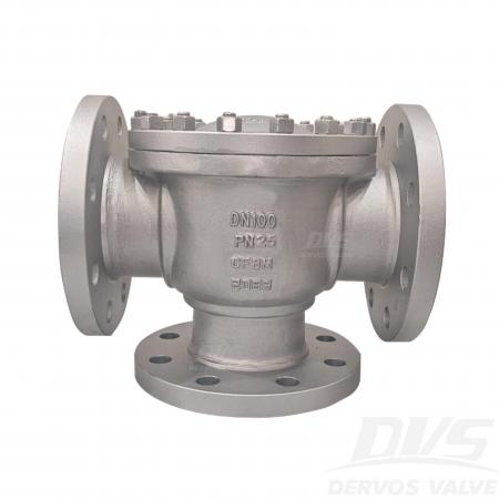 Three-way Ball Valve DN100 PN25 CF8M Lever ISO 17292