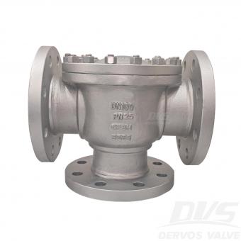 Three-way Ball Valve DN100 PN25 CF8M Lever ISO 17292