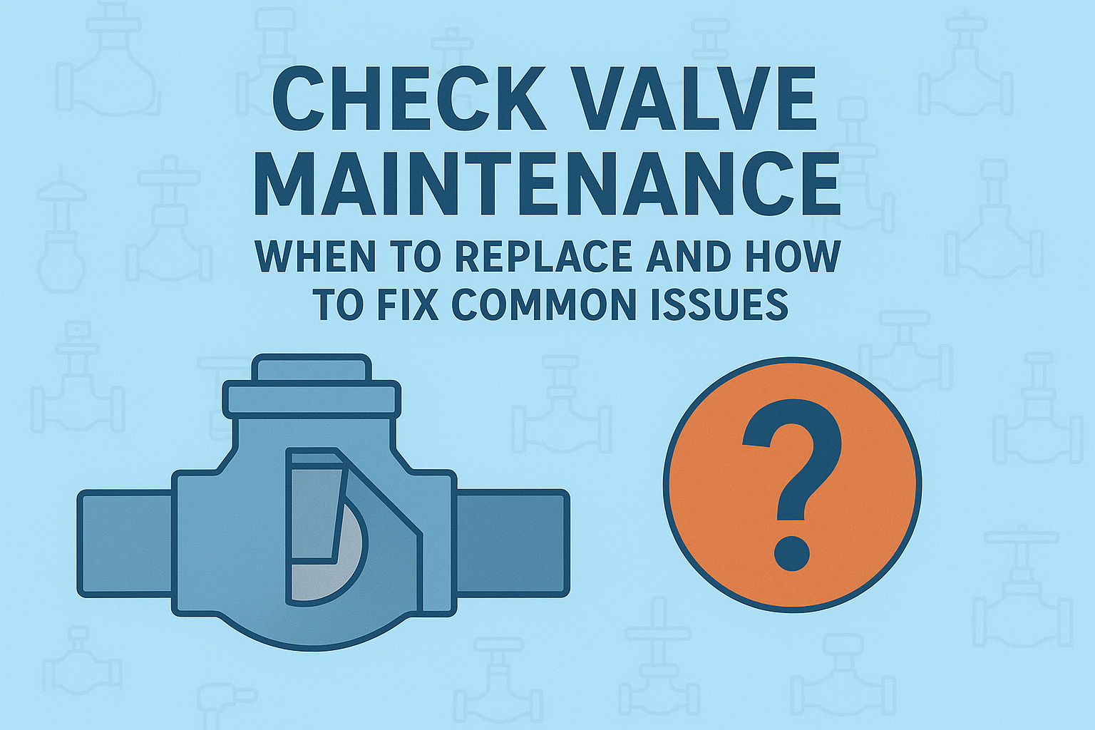Check Valve Maintenance: When to Replace and How to Fix Common Issues
