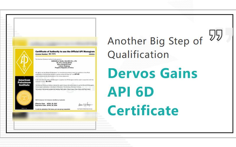 Another Big Step of Qualification, Dervos Gains API 6D Certificate